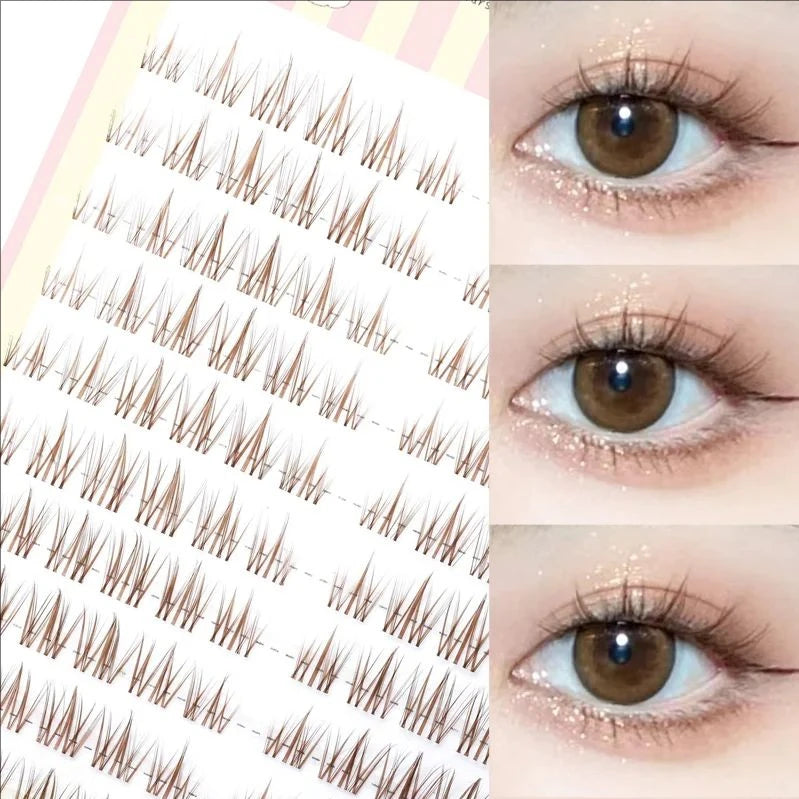 MJ Brown Zonnebloem Natuurlijke Manga Wimpers - Dikke Zwarte Extensions voor Anime-geïnspireerde Looks