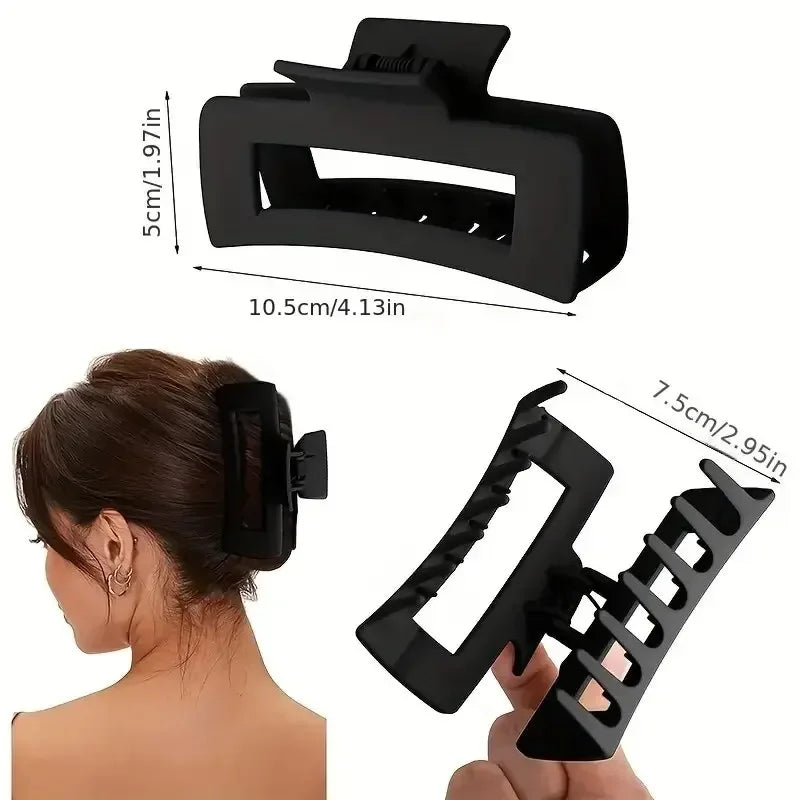 Set van 4 Chic Effen Kleur Holle Haarklemmen in de Vorm van Een Haai - Perfect voor Moeiteloze Hairstijlen!