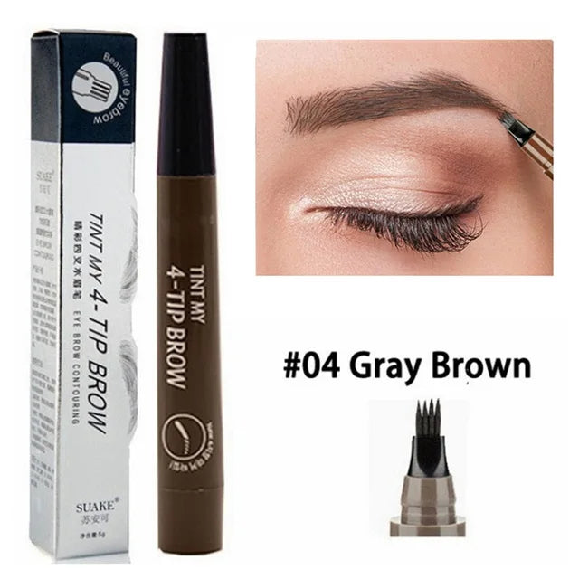 Levende 5-Kleur Microblading Oogpotlood - Waterdichte en Langdurige Vloeibare Oogpotlood met Precisie 4-Punt Tip