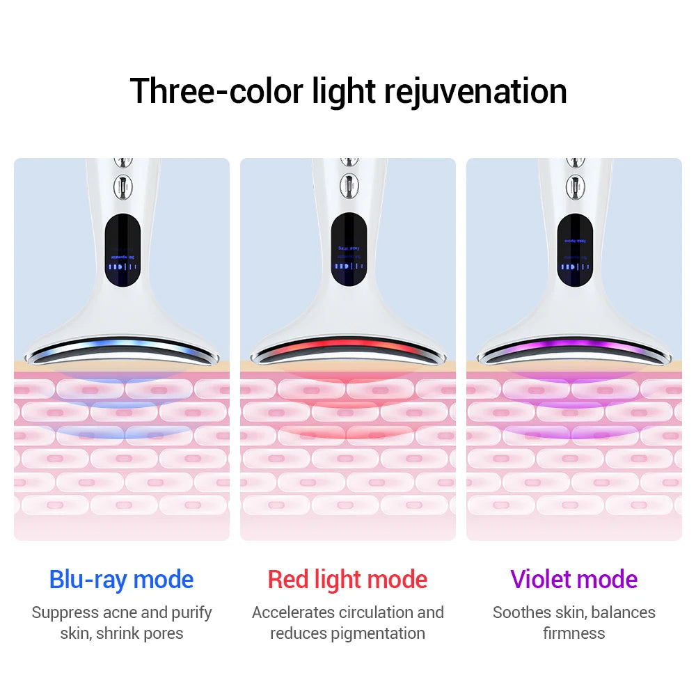 Geavanceerd EMS Micro-Current Huidverzorgingsapparaat voor Nek en Gezicht voor LED IPL Huidverjonging, Vermindering van Dubbele Kin en Verstevigende Gezichtsmassage!