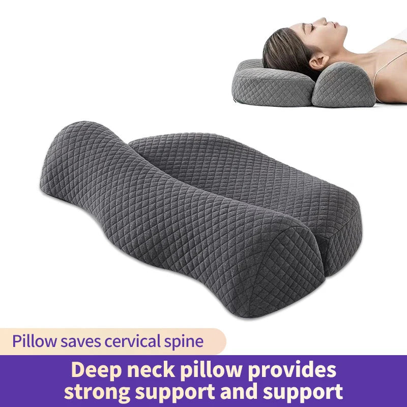 Ergonomisch Geheugenschuim Cervicale Contour Kussen - Ideaal voor Zijslapers en Orthopedische Ondersteuning
