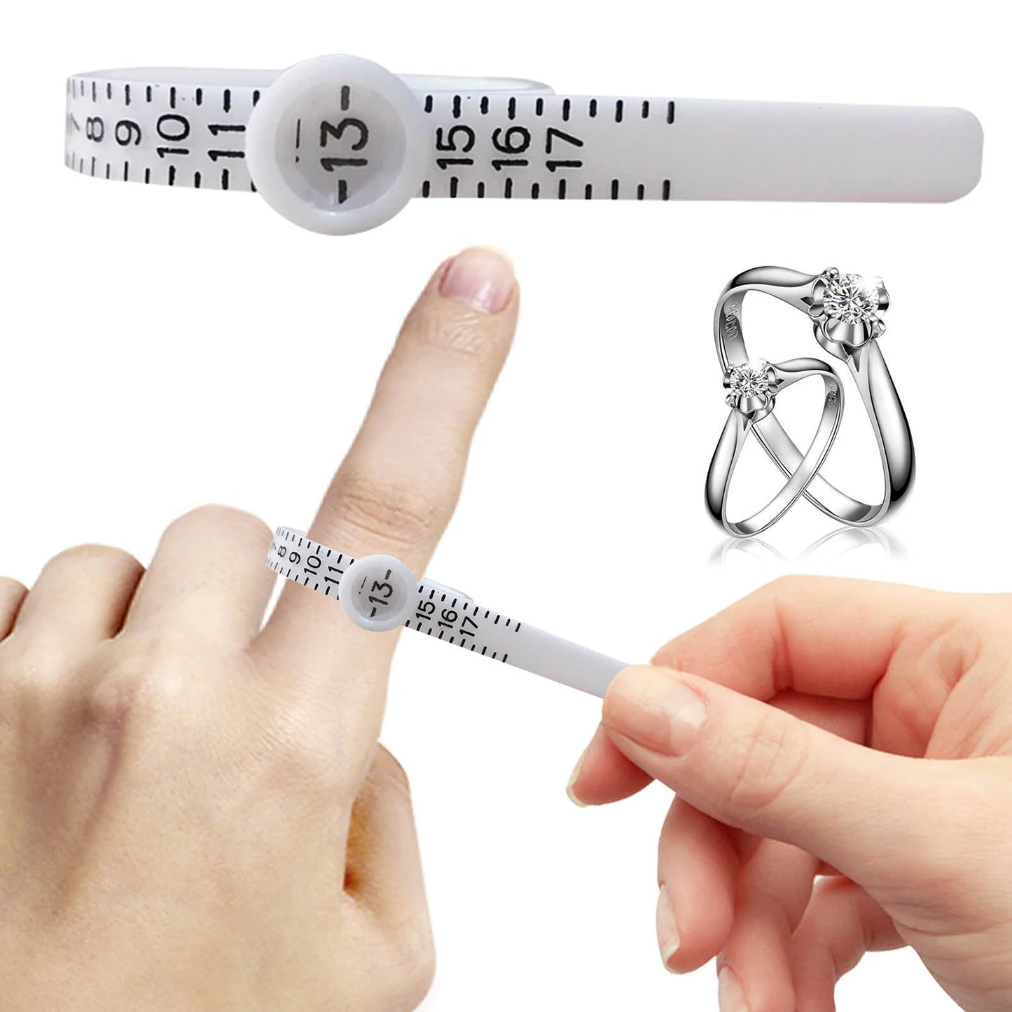 Ultimate Ringmaat Tool - Verstelbare Vinger Coil Ring Liniaal voor Nauwkeurige Metingen in UK en US Maten - Perfect Accessoire voor Eenvoudige Pasvorm en Aantrekken