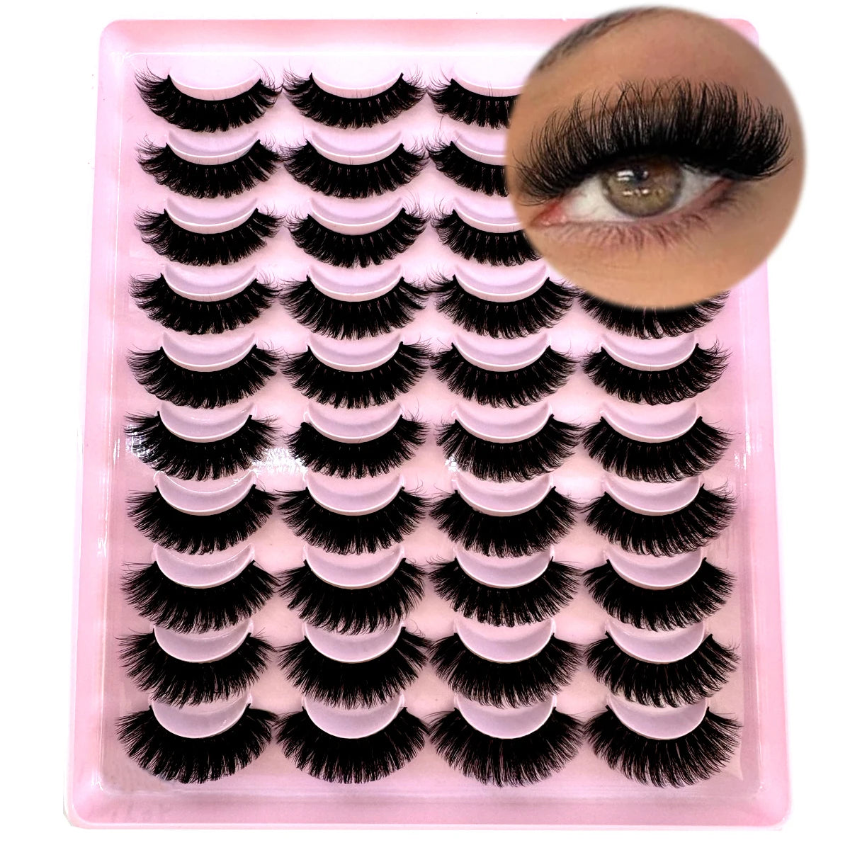 2023 Premium 20 Pairs Natuurlijke Lange 3D Minks Valse Wimpers Makeup Kit - Prachtig Gecontroleerde Mink Wimper Extensies voor Verbluffende Ogen!
