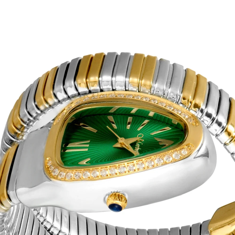 Classic Snake Shape Watch For Women Gold Silver Scaleable Bracelet Womens Watches Bling Diamonds Quartz Ladies Wristwatch