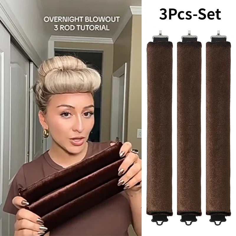 Transformeer je Haar Moeiteloos: Warmtevrije Krulstaaf Hoofdband voor Prachtige Krullen terwijl je Slaapt - Zachte Flexibele Staven met Haak voor Eenvoudig Stylen!