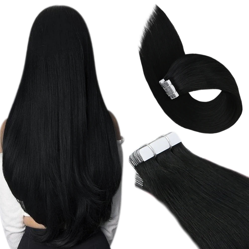 Luxe Ugeat Tape-In Haarextensions met Echt Braziliaans Remy Haar – Strak, Naadloze Huidband voor Prachtige Balayage Stijlen (20P/40P)