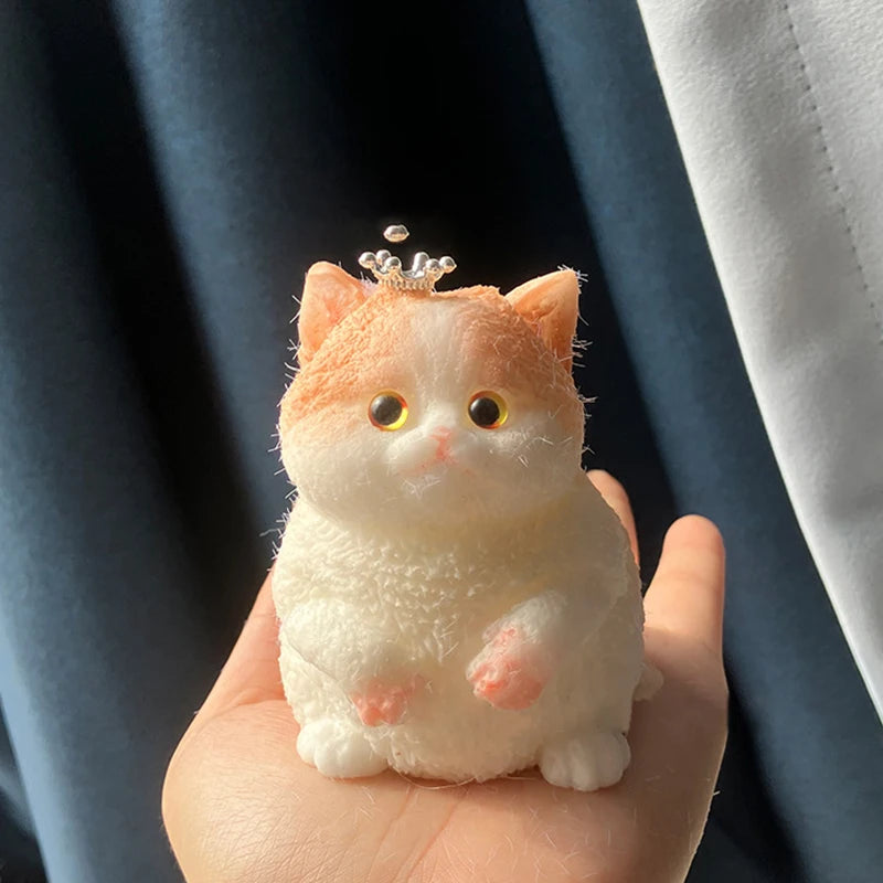 Schattige Jumbo Kitty Kat Taba Siliconen Pluche Speelgoed - Handgemaakte Squeeze Mochi voor Stressverlichting & Ontspanning - Perfect Cadeau voor Kattenliefhebbers!