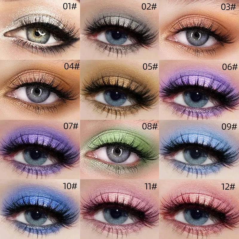 Glamoureuze 13-kleur Waterdichte Vloeibare Oogschaduw Palette - Hoge Glans, Langhoudend en Vlekbestendige Make-up voor Indrukwekkende Looks