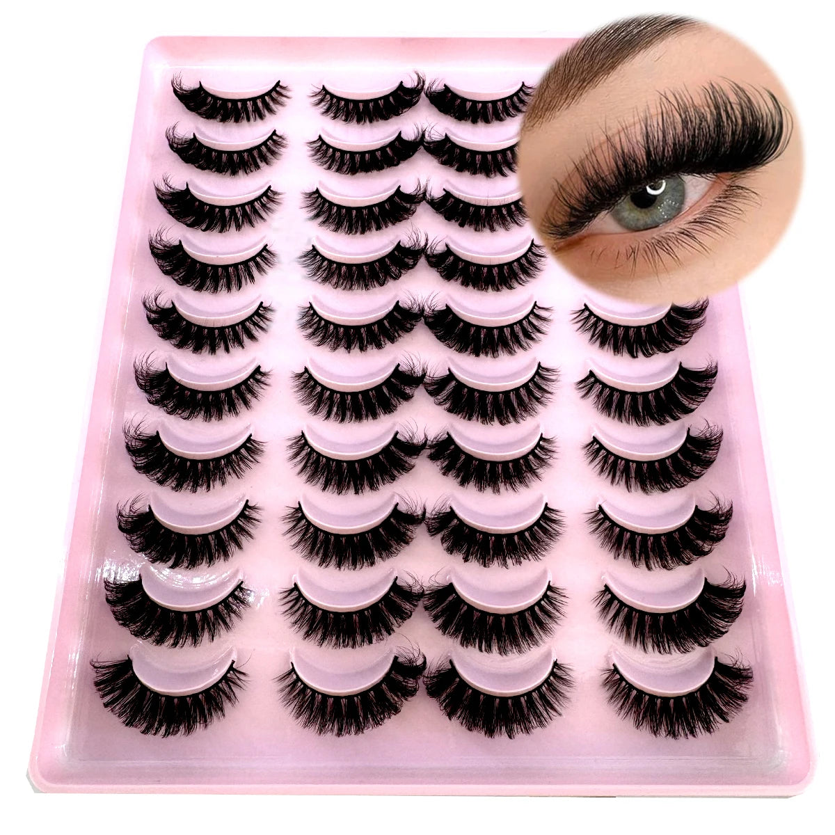 2023 Premium 20 Pairs Natuurlijke Lange 3D Minks Valse Wimpers Makeup Kit - Prachtig Gecontroleerde Mink Wimper Extensies voor Verbluffende Ogen!