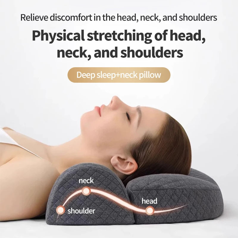 Ergonomisch Geheugenschuim Cervicale Contour Kussen - Ideaal voor Zijslapers en Orthopedische Ondersteuning