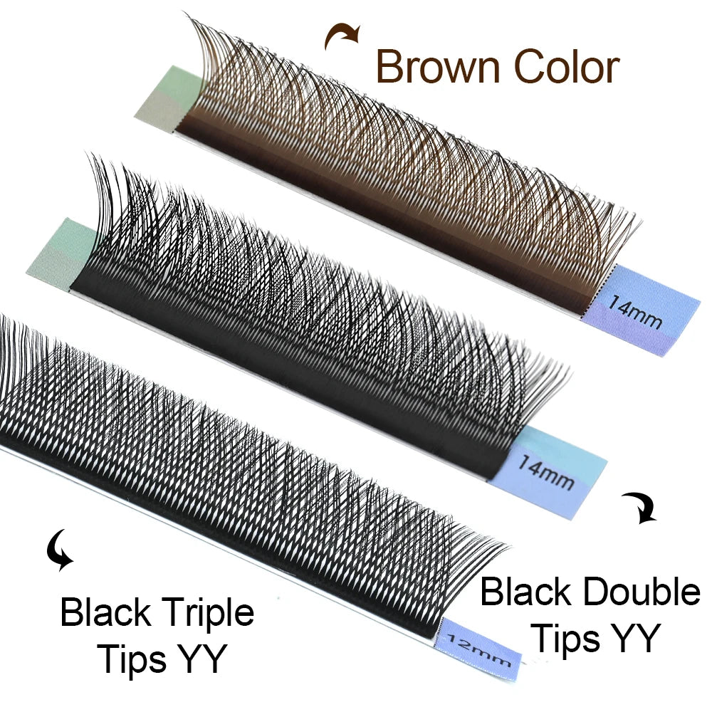 NAGARAKU YY Shape Triple Tips Hand Woven Premium Soft Light Natural Eyelashes Extension Supplies Makeup Mesh Net Cross Lash