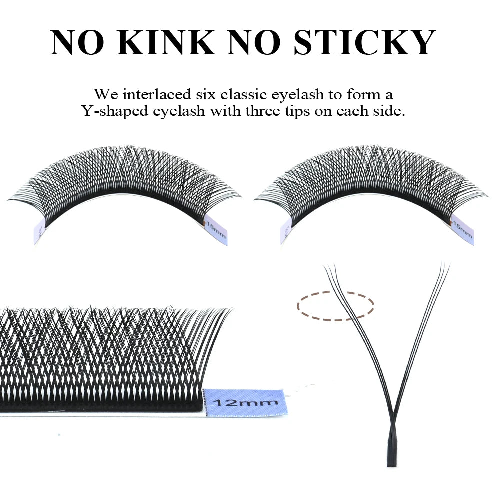 NAGARAKU YY Shape Triple Tips Hand Woven Premium Soft Light Natural Eyelashes Extension Supplies Makeup Mesh Net Cross Lash
