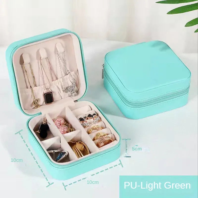 Elegante Draagbare Leren Sieraden Organiser & Reisdoos - Perfect om Je Schatten Veilig en Stylistisch te Houden!