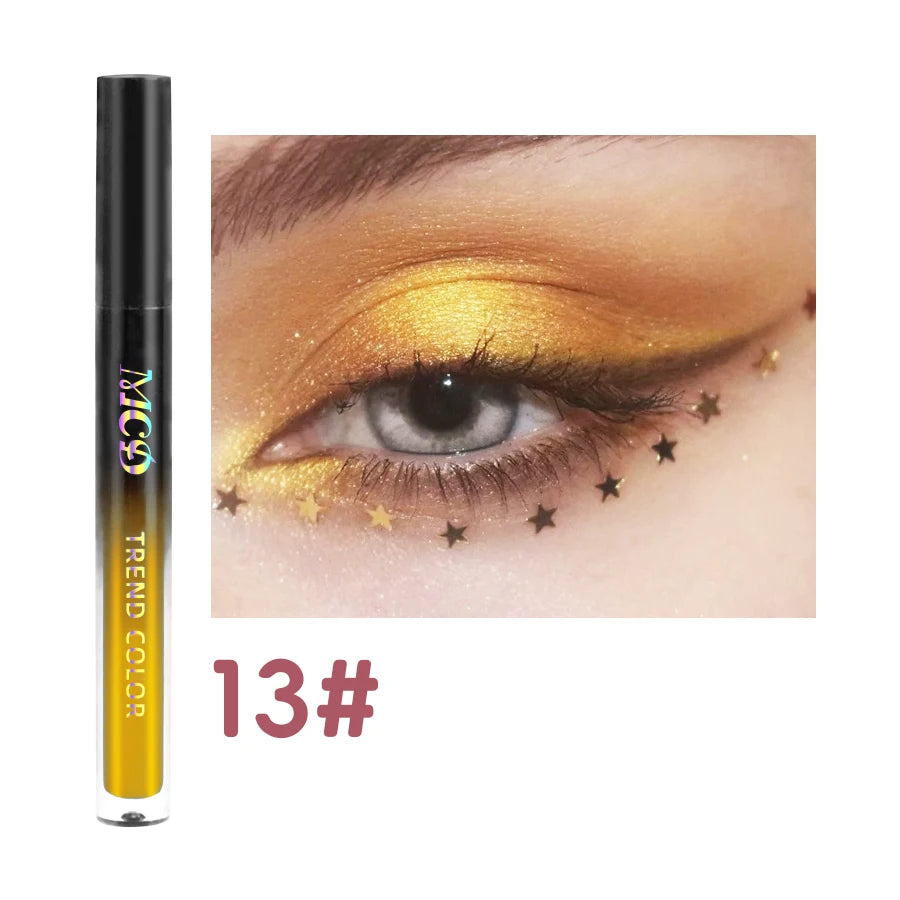 Glamoureuze 13-kleur Waterdichte Vloeibare Oogschaduw Palette - Hoge Glans, Langhoudend en Vlekbestendige Make-up voor Indrukwekkende Looks