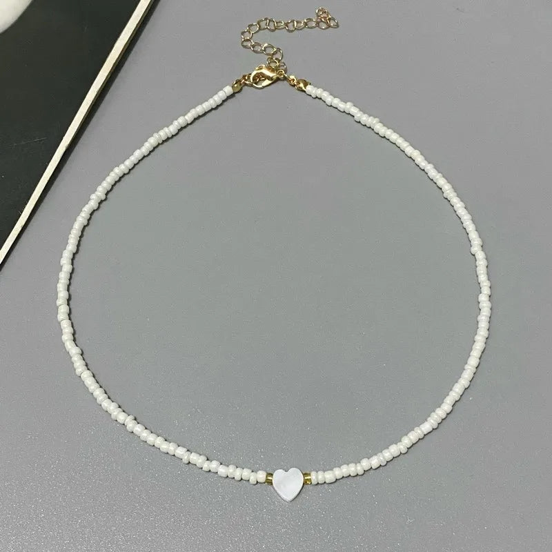 Vibrant Hart Ontwerp Zaadparel Choker Ketting voor Meisjes - Perfecte Lente/Zomer Accessoire, Ideaal voor Groothandel & Dropshipping!