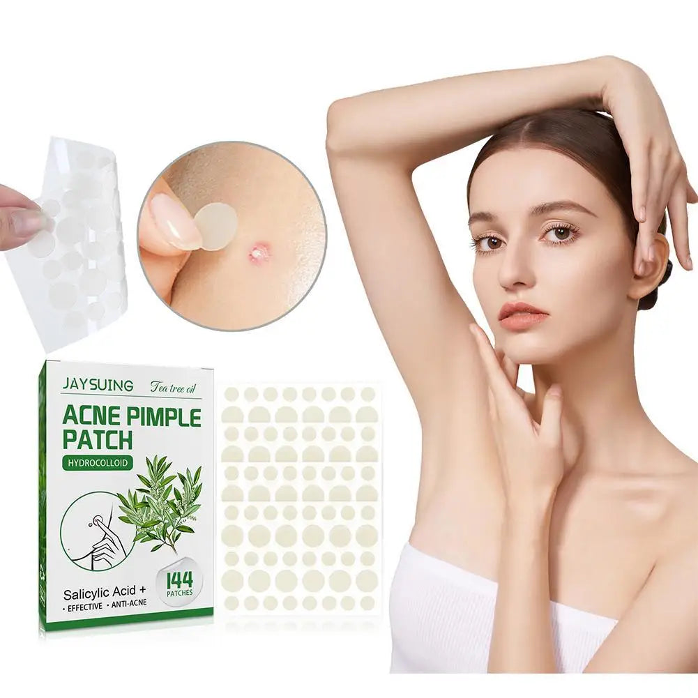 144 Heldere Acne Puistpleisters met Hydrocolloïd, Versterkt met Salicylzuur en Tea Tree Olie om Ontstoken Uitbarstingen te Kalmeren en Witte Punkten te Verbeteren