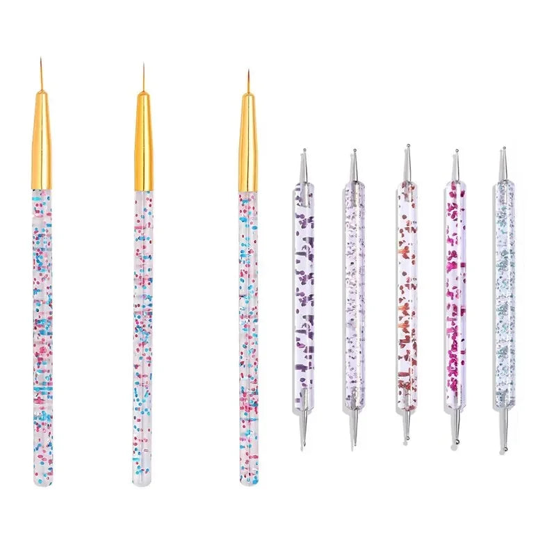 Ultimatieve Nail Art Penseelset: 5 of 20 Professionele Ontwerptools voor Indrukwekkend Schilderen, Tekenen en Dots - Perfect voor Manicures!