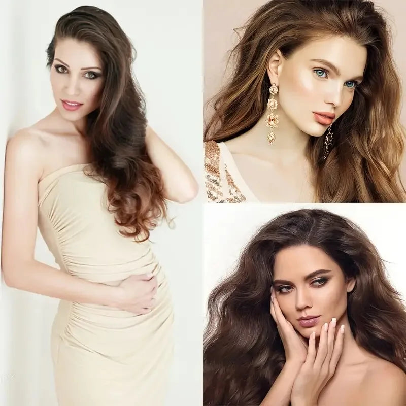 Luxe 22-Inch Krullend Golvend Clip-In Haar Extensions - 7-Delige Set voor een Volle Hoofd met Adembenemend Haar voor Vrouwen en Meisjes!