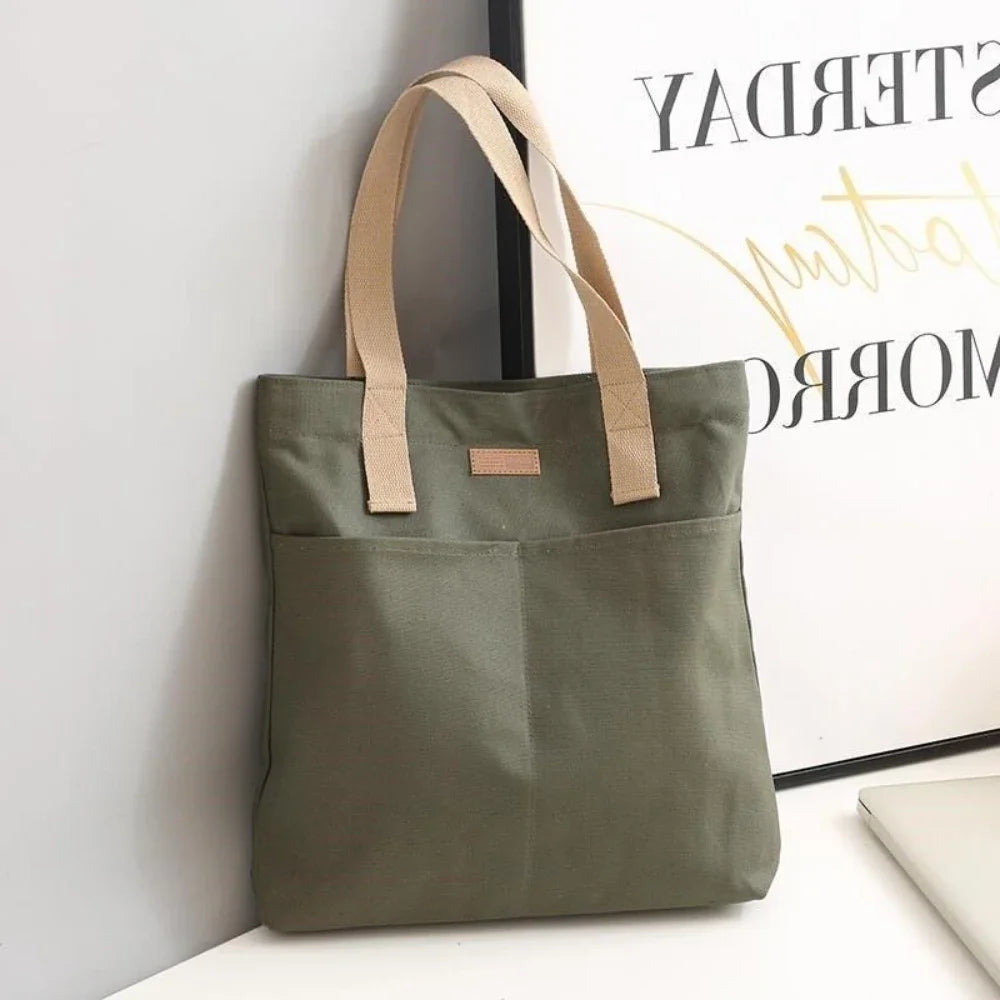 Stijlvolle Dames Canvas Tas - Ruime & Praktische Handtas voor Dagelijks Gebruik