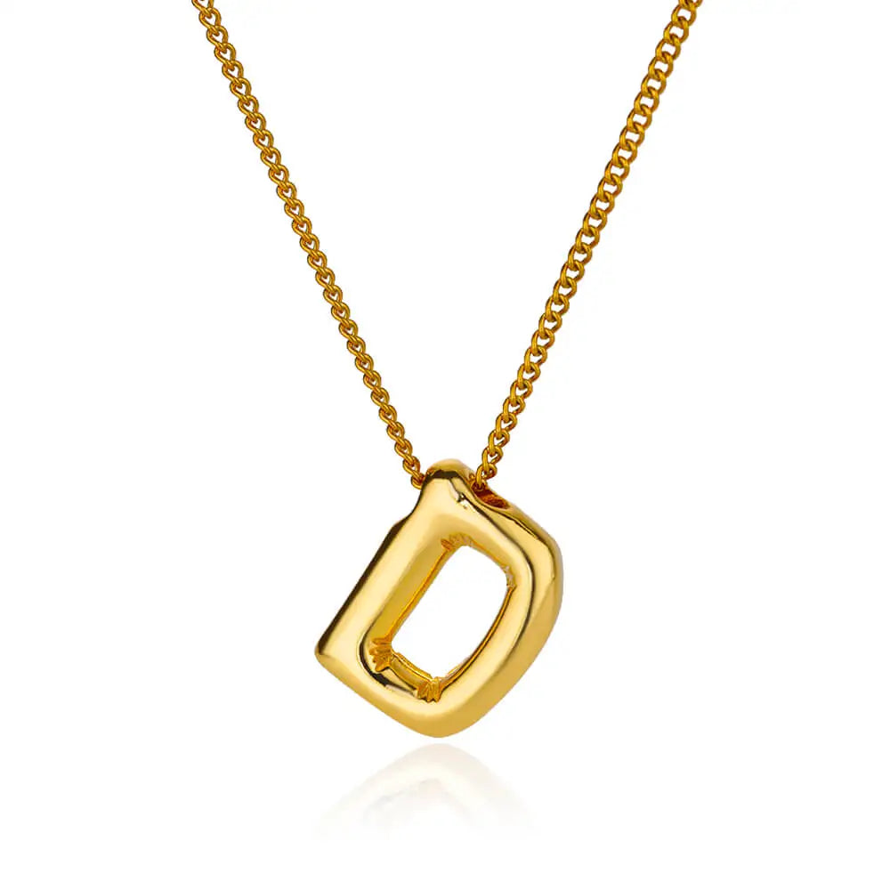 Stijlvolle Chunky Initial Hangertjes Kettingen voor Vrouwen - Gouden RVS A tot Z Bedels, Waterdichte Sieraden Perfect als Verjaardagscadeaus!