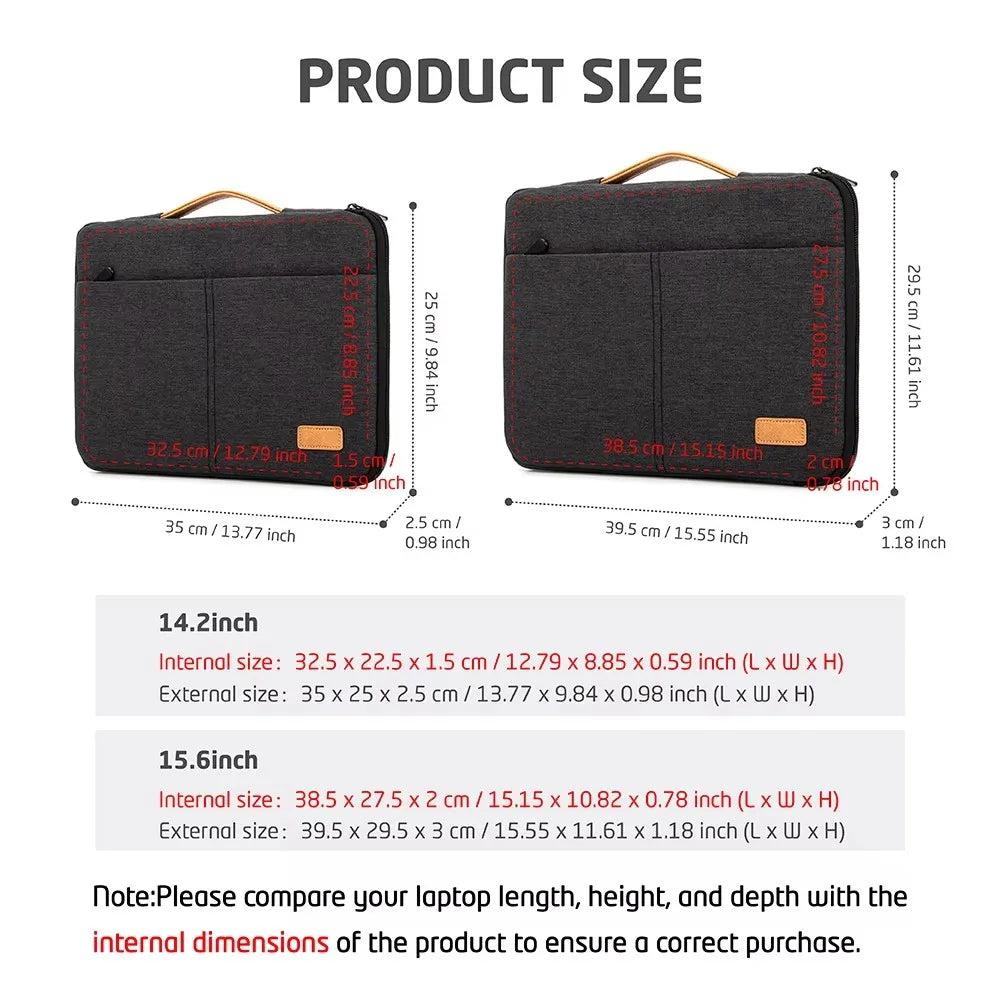 Stijlvolle Schokbestendige Laptop Sleeve Bag voor 14-15,6 Inch Notebooks - Perfecte Aktetas voor Zakenreizen