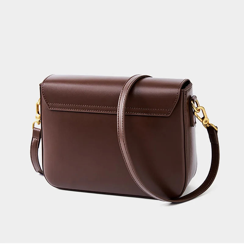 Stijlvolle Dames Echt Leren Schoudertas - Premium Rundslederen Crossbody Essentials