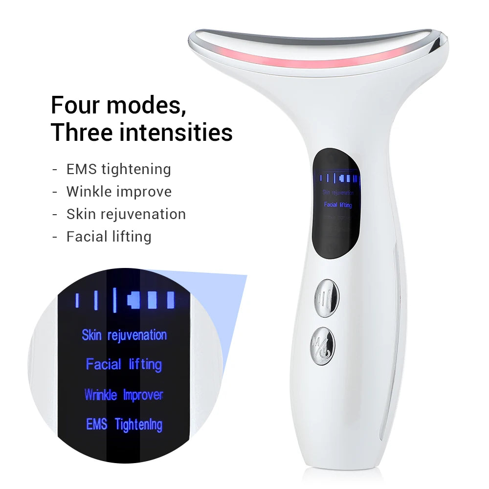Geavanceerd EMS Micro-Current Huidverzorgingsapparaat voor Nek en Gezicht voor LED IPL Huidverjonging, Vermindering van Dubbele Kin en Verstevigende Gezichtsmassage!