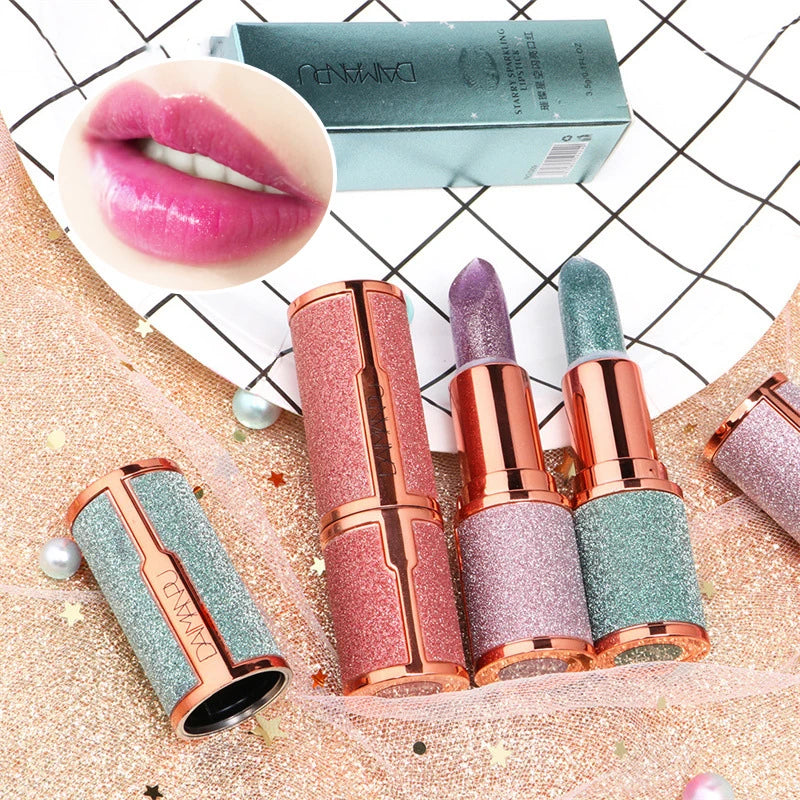 DAIMANPU Sterrenhemel Glanzende Jelly Lipstick - Schattige Kleurveranderende Roze voor Meisjes! Hydraterend en Voedend voor Weelderige Lippen