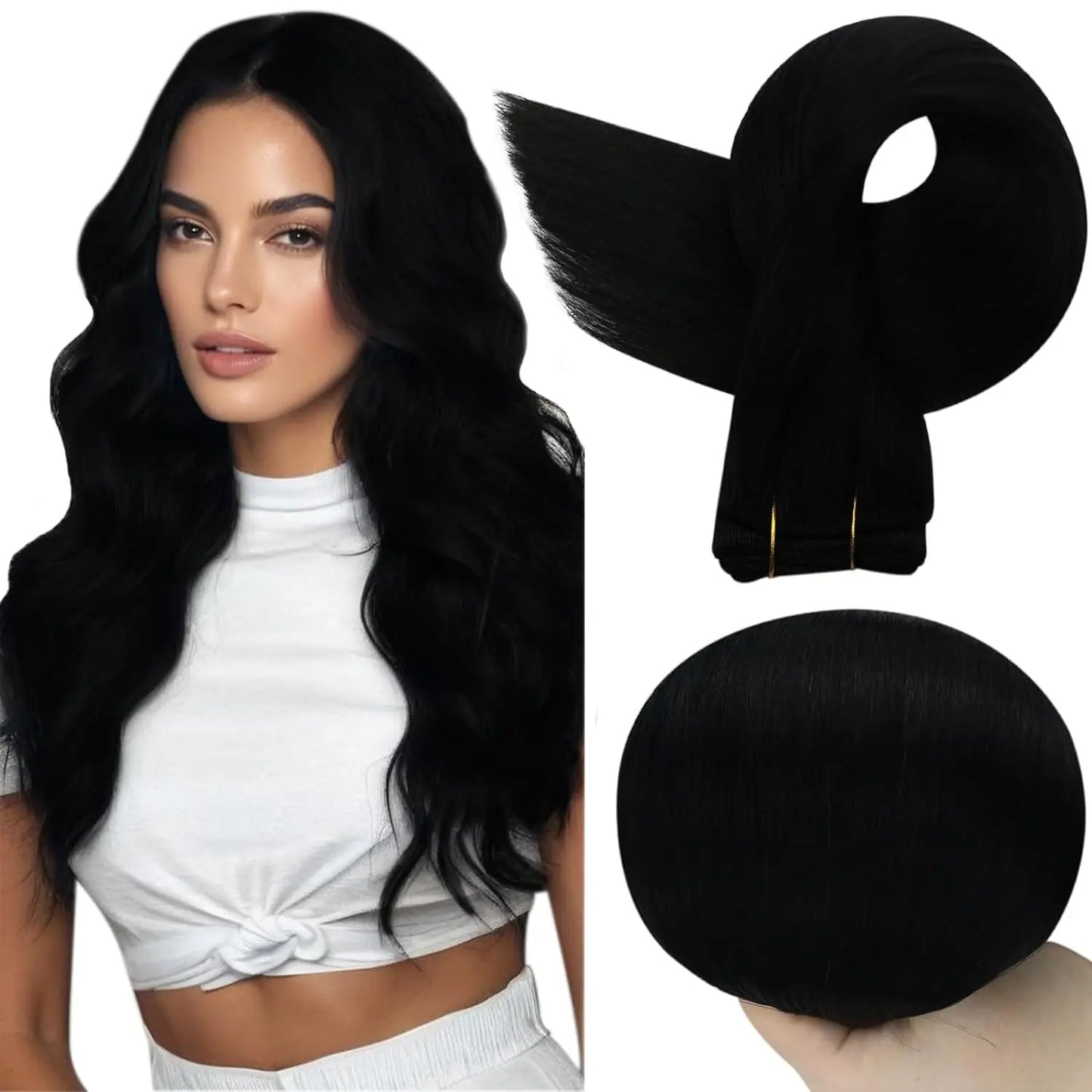 Verander Je Uiterlijk met Full Shine Ombre Blonde Menselijk Haar Weft Extensions - Zijdeachtig Steil 100g Remy Skin Dubbele Weft Bundels voor een Perfecte Salonafwerking!