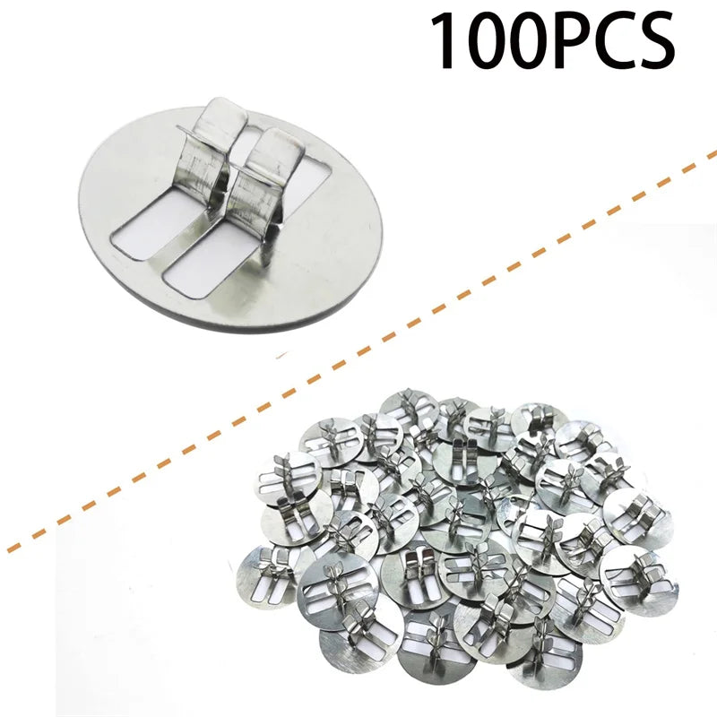 100pcs Wood Candle Wick Base Clips Metal Wick Tabs for Candle Making Supplies Soy Wax DIY Craft