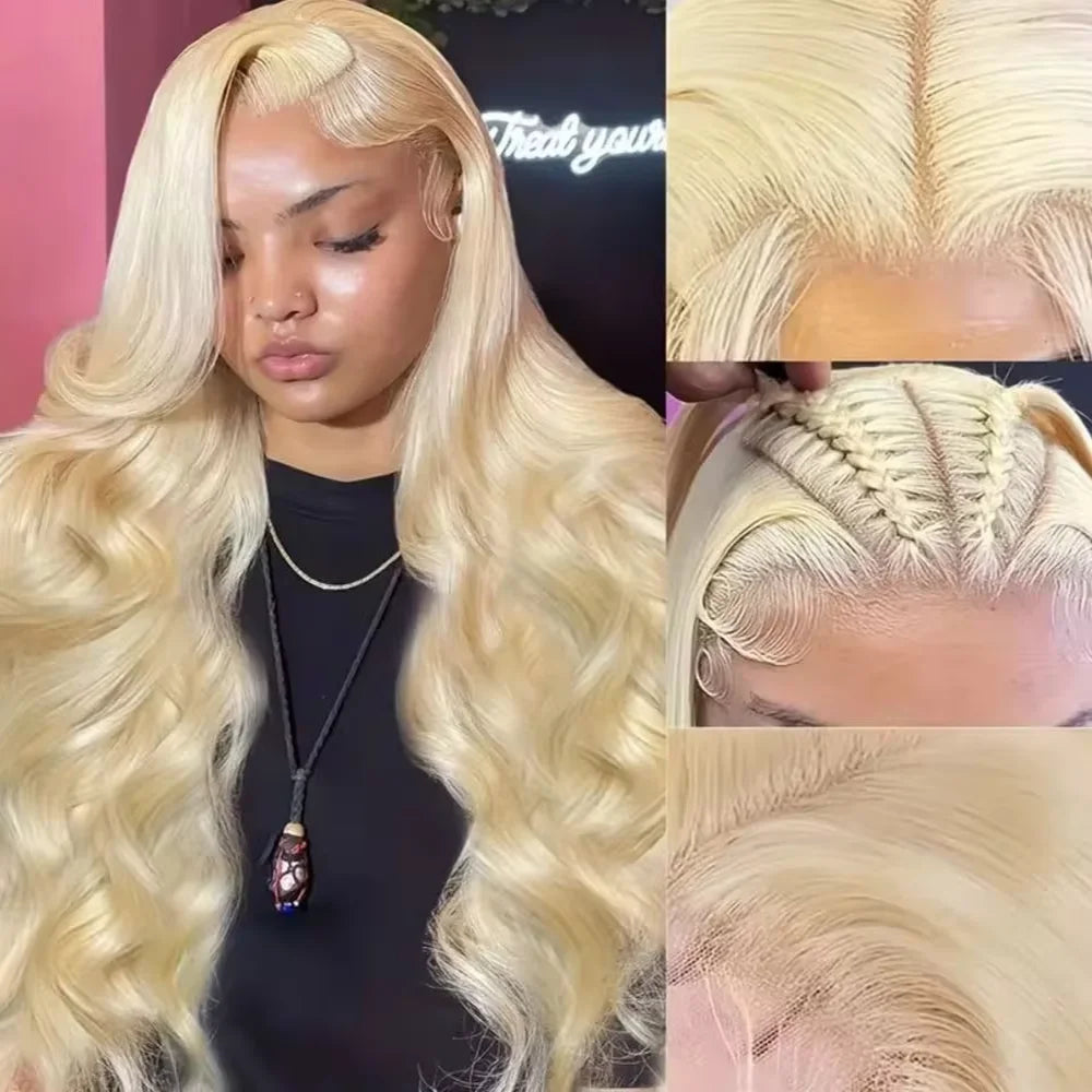 Verbluffende Blonde Body Wave Lace Front Wig – HD Transparante Lace 13x4/13x6, Voorgeplukte Mensenhaar 613 met Volle Front en 200% Dichtheid
