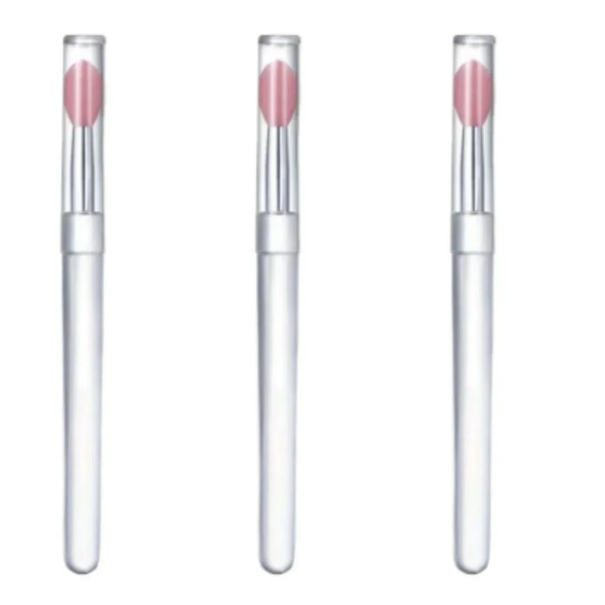 Veelzijdige Draagbare Siliconen Lippenborstel Set - 1/3/5PCS met Beschermende Hoes voor Moeiteloze Toepassing van Lippenbalsem, Lippenstift en Lipgloss!