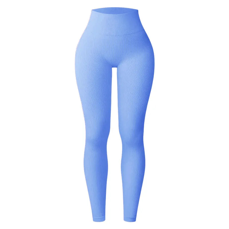 Verhoog je training met hoge taille naadloze gebreide yoga leggings voor vrouwen - stijlvol, slankmakend en perfect voor hardlopen en fitness!