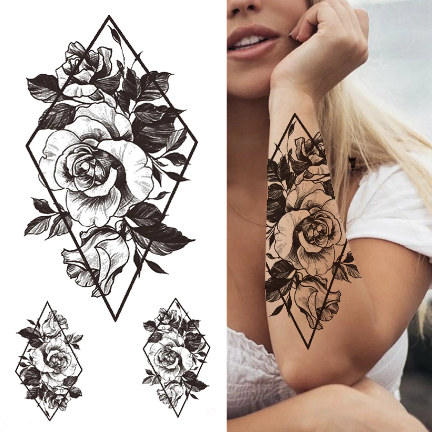 Indrukwekkende Volledige Arm Tijdelijke Tattoo Mouw voor Mannen en Vrouwen - Realistische Krijger, Leeuw, Tijger en Bloementekening - Gedurfde Zwarte Totem en Maori Stijl Stickers