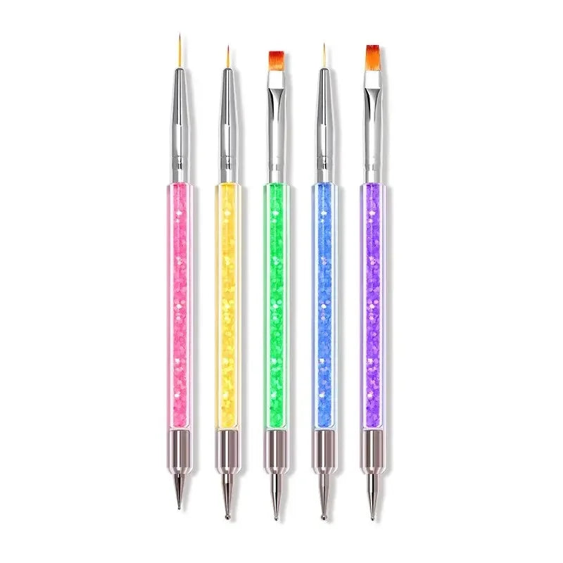 Ultimatieve Nail Art Penseelset: 5 of 20 Professionele Ontwerptools voor Indrukwekkend Schilderen, Tekenen en Dots - Perfect voor Manicures!