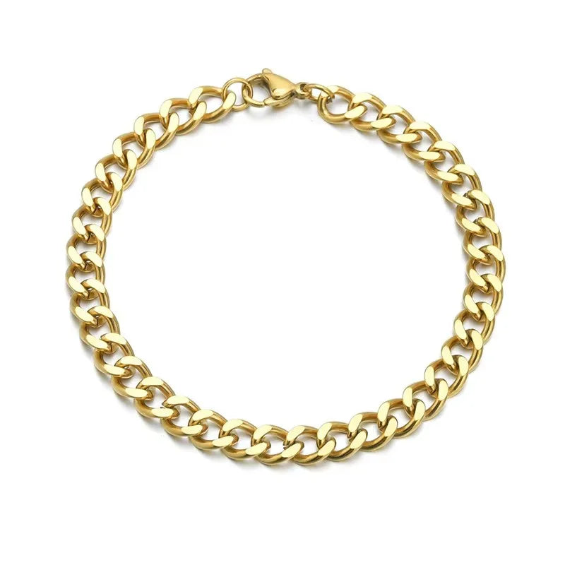Stijlvolle RVS Curb Cubaanse Schakelarmbanden voor Stellen - Unisex Polssieraad Cadeau voor Hem en Haar