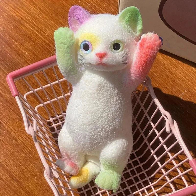 Schattige Jumbo Kitty Kat Taba Siliconen Pluche Speelgoed - Handgemaakte Squeeze Mochi voor Stressverlichting & Ontspanning - Perfect Cadeau voor Kattenliefhebbers!