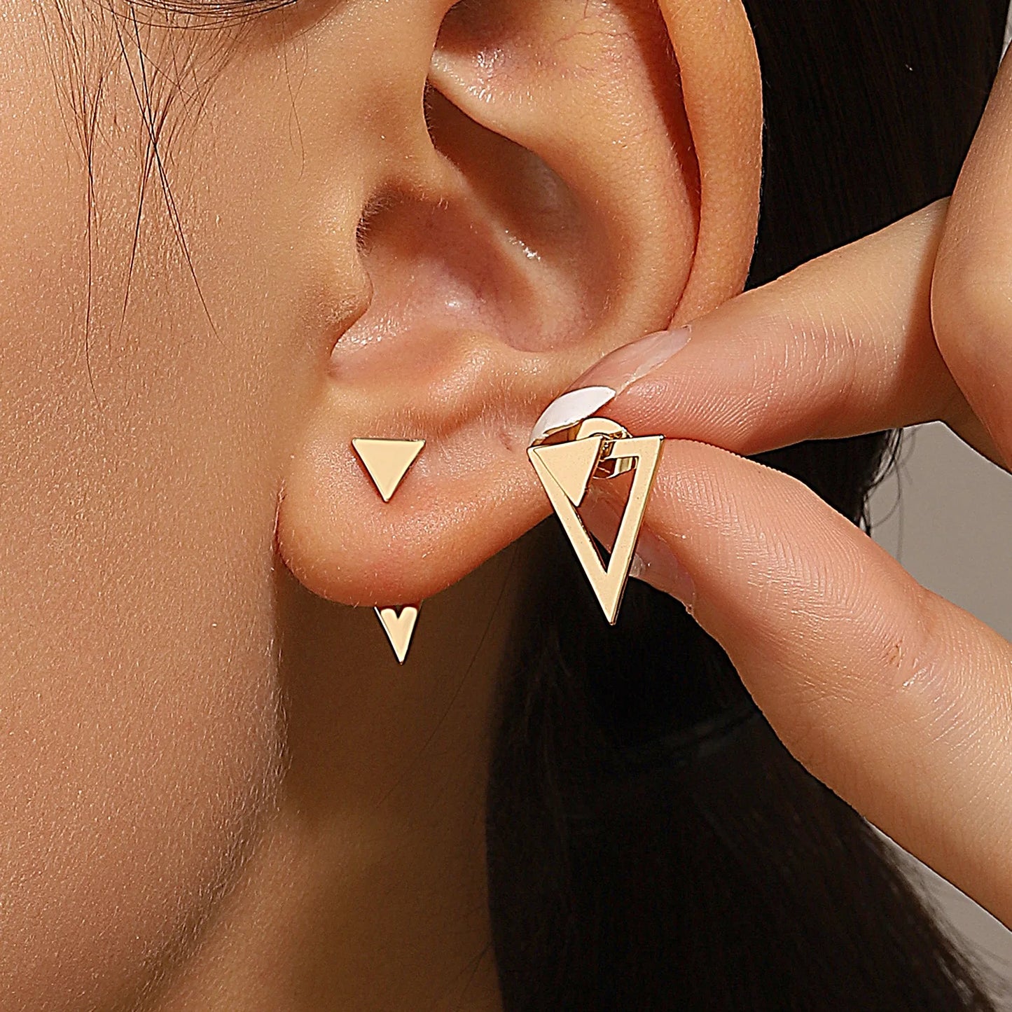 Chic Retro Minimalistische Geometrische Vierkante Afneembare Driehoek Stud Oorbellen - Perfecte Mode Accessoires voor Vrouwen & Ideale Feestcadeaus!
