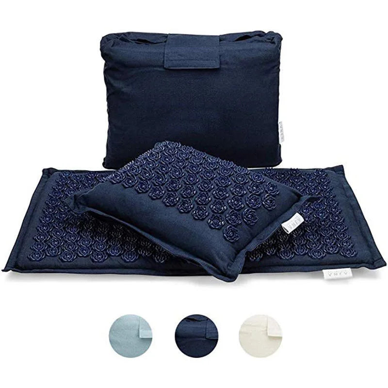 Ervaar Ultieme Ontspanning met onze Natuur Linnen Kokosnoot Palm Massage Yoga Mat & Sportkussen Set – Compleet met Lotus Spike Acupressuur Kussen en Handige Draagtas!