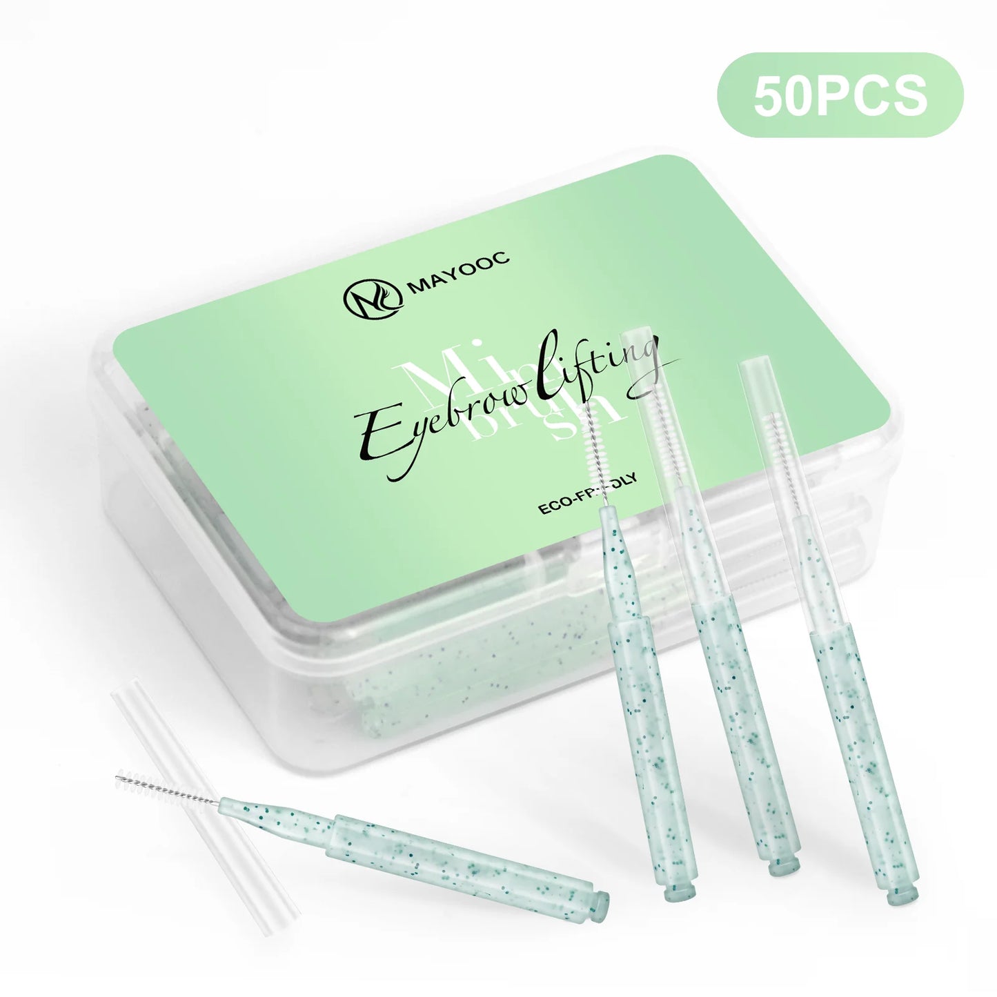 MAYOOC Mini Oogbrauwborstel Set – Wegwerp Oogbrowlifting & Permanent Borstels met Buigbare Microapplicators voor Perfecte Wimpertoepassing