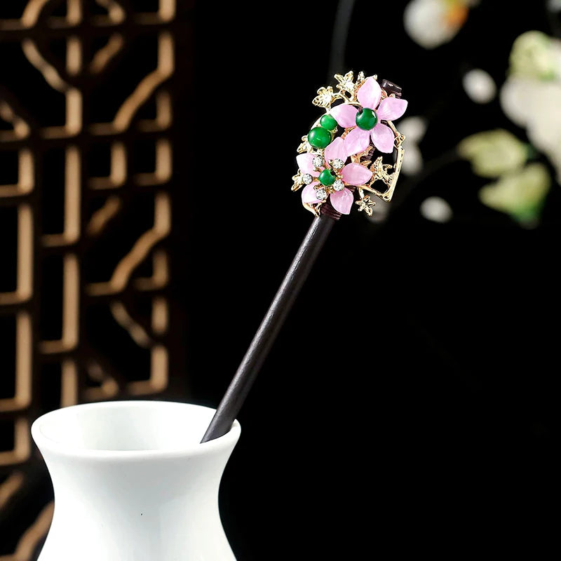 Elegante Handgemaakte Vintage Chinese Haarkammen - Luxe Bloemige Haarspelden voor Huwen en Speciale Evenementen