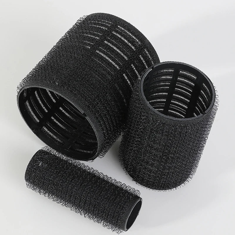 13-delige Zwarte Zelfklevende Haarrollers voor Makkelijk Heatless Krullen en Volume - Ideale Doe-Het-Zelf Stylingen voor Stijlvolle Pony's!