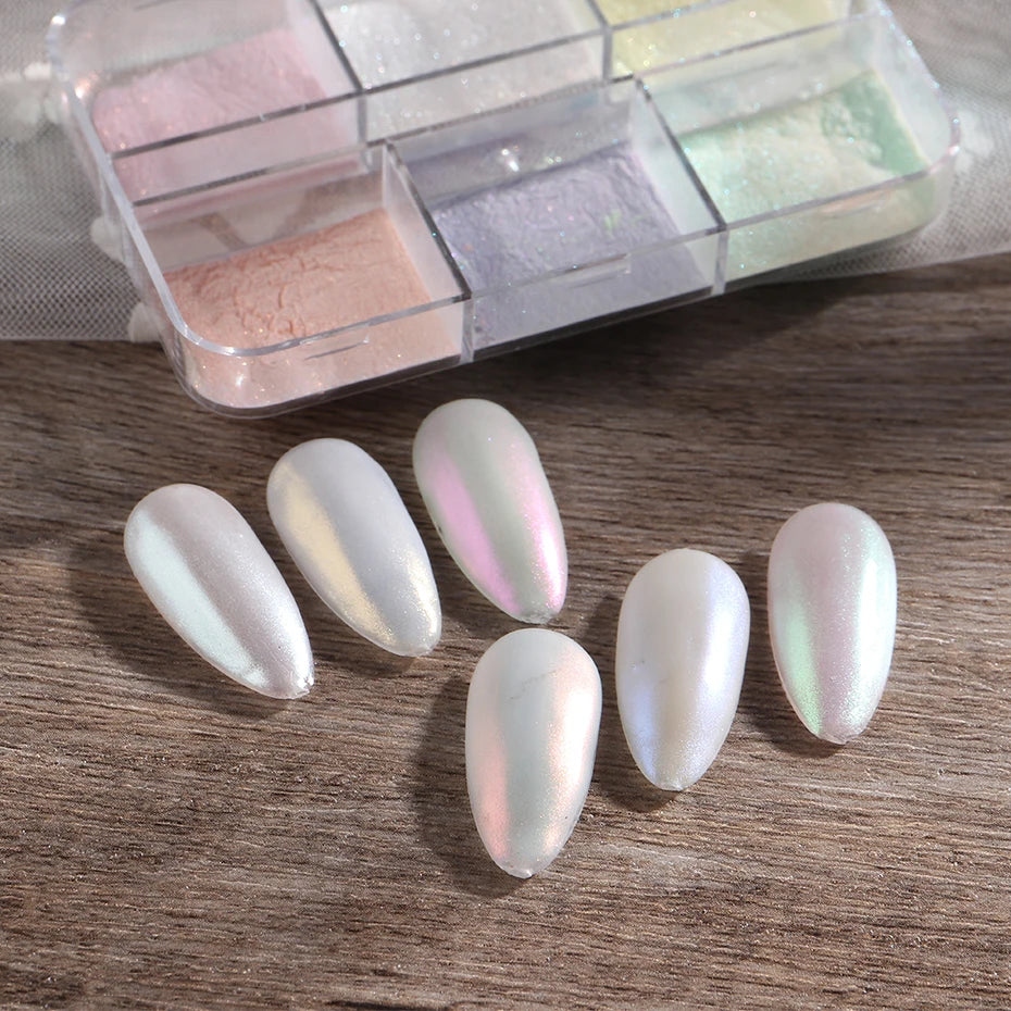 Stralende Maanlicht Metallic Chroom Nagelpoeder – Glanzende Gel Nagellak met Aurora-Laserdust voor Adembenemende Manicures