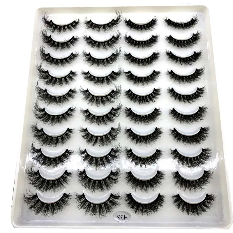 2023 Premium 20 Pairs Natuurlijke Lange 3D Minks Valse Wimpers Makeup Kit - Prachtig Gecontroleerde Mink Wimper Extensies voor Verbluffende Ogen!