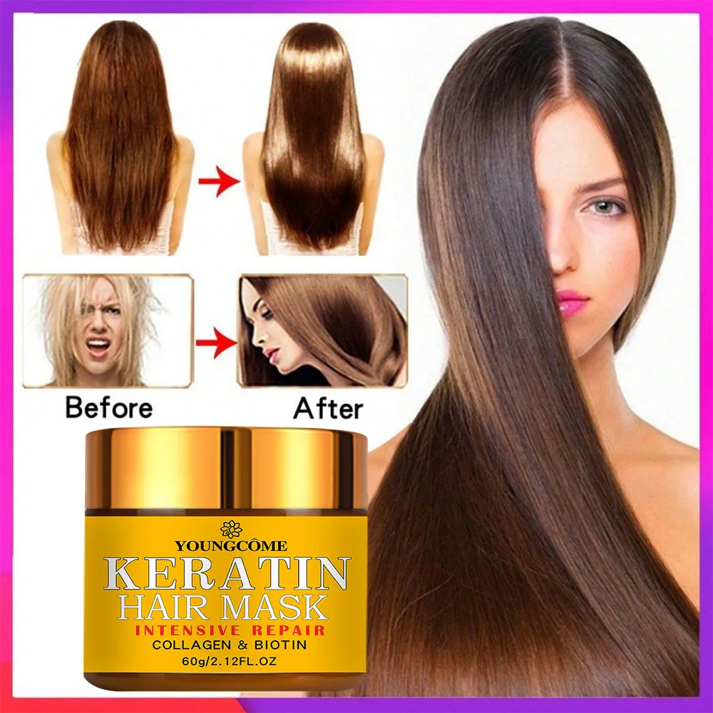 Revitaliseer je Haar: Voedende Biotine, Collageen & Keratine Reparatiemasker voor Droog, Beschadigd Haar