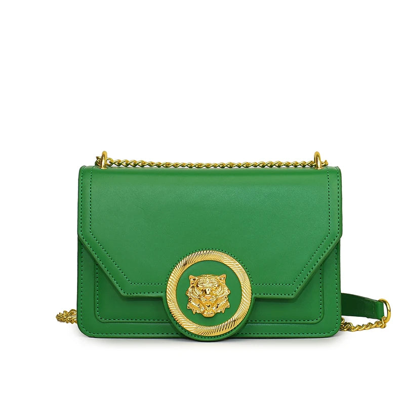 Trendyt 2024 Dames Leren Ketting Schoudertas - Chique Kleine Vierkante Crossbody & Casual Tote Messenger voor Stijlvolle Dames