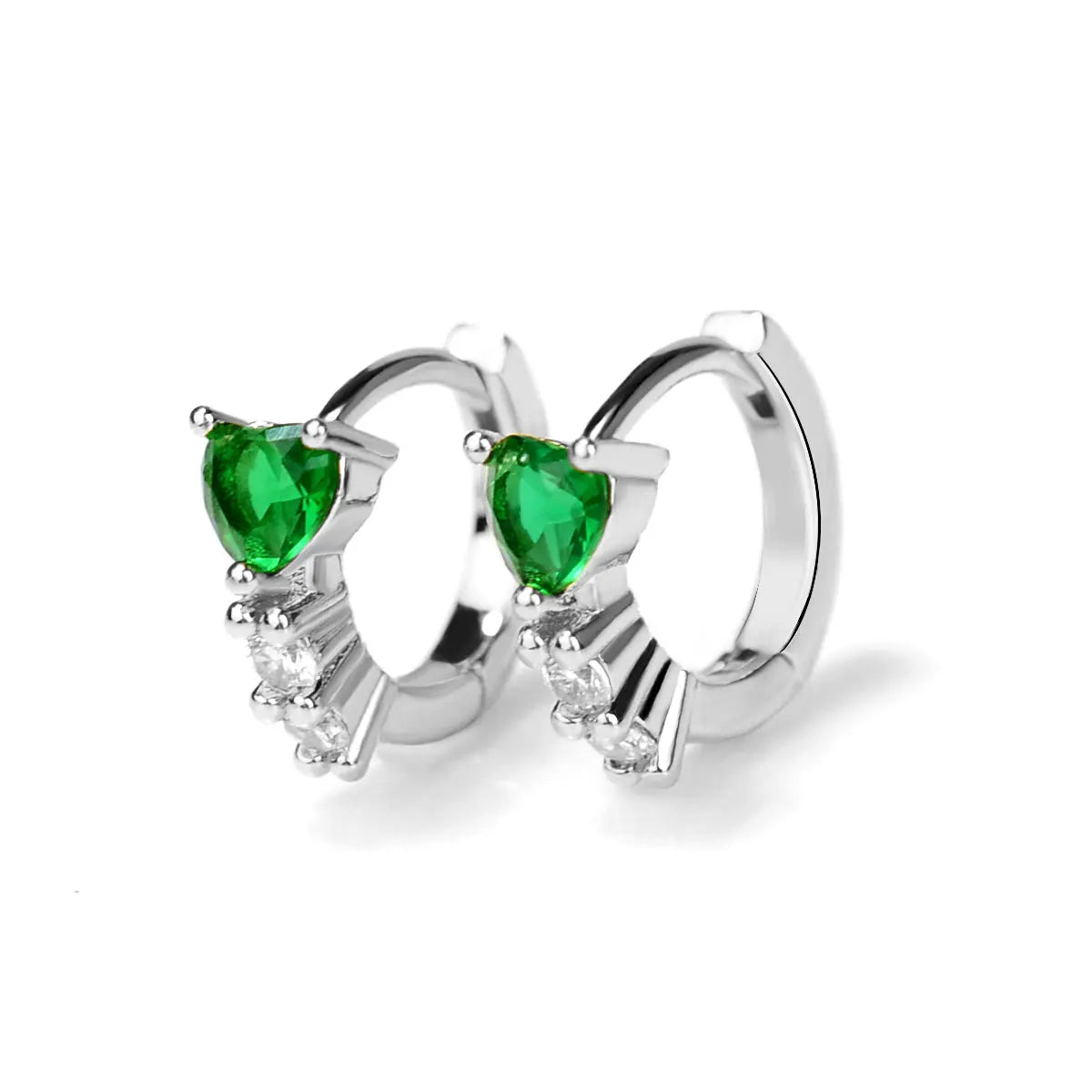 Charmante Huggies Oorringen Set - Kleurrijk Vierkant en Hart Ontwerp in Paars, Wit, Groen, Blauw en Rood - Elegante Kleine Hoopearrings voor Vrouwen en Meisjes, Perfect Trouwringen