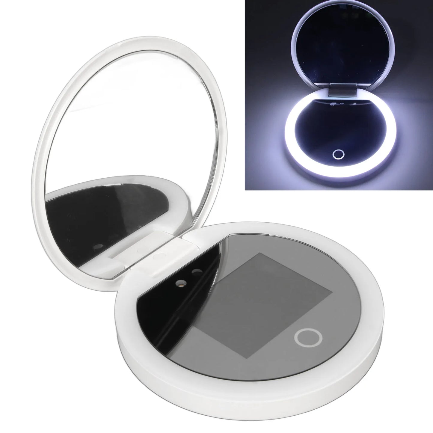 Compact 3,5 inch UV Spiegel Zonnebrandcrème Testcamera met 2X Vergroting - Perfect voor Reismake-up!