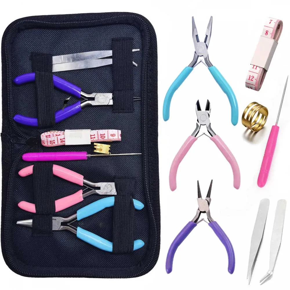 Schmuckherstellung Werkzeug Set 8 teilig Schmuckzangen Perlenwerkzeug Set für DIY Schmuck Reparatur Bastelbedarf