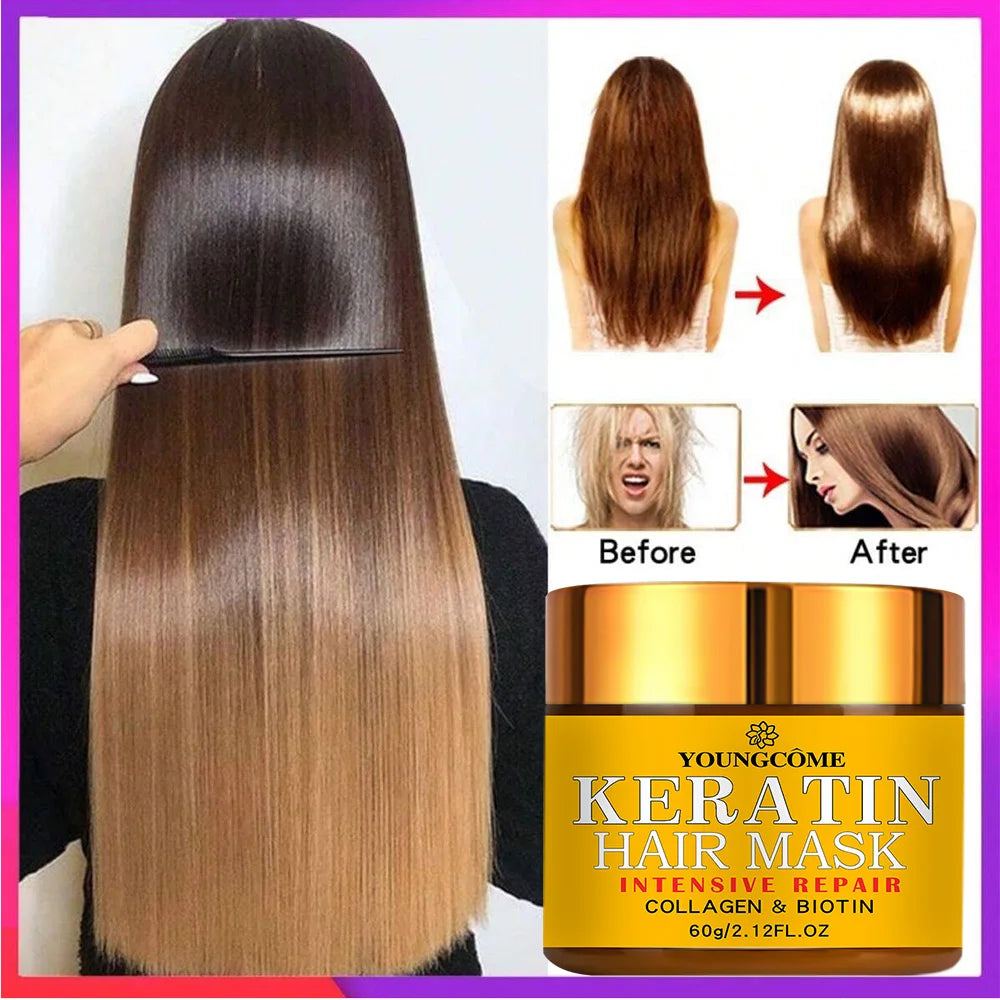 Revitaliseer je Haar: Voedende Biotine, Collageen & Keratine Reparatiemasker voor Droog, Beschadigd Haar